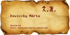 Keviczky Márta névjegykártya