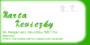 marta keviczky business card